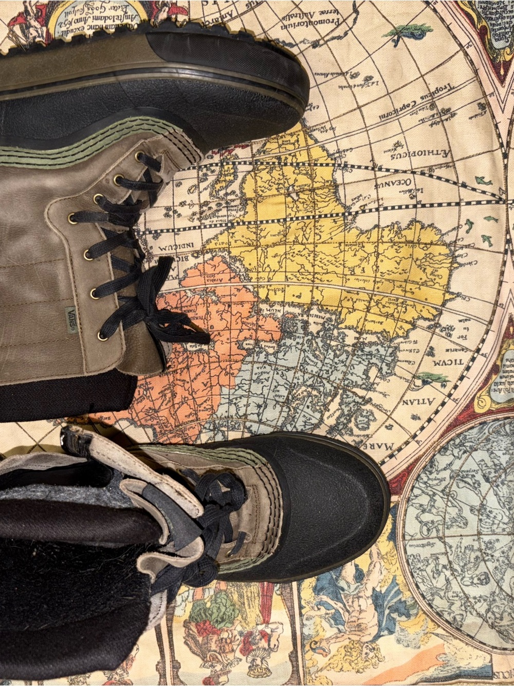Vans Men's Olive and Black Lace-Up Waterproof Boots